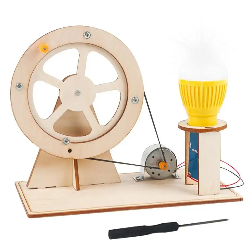 

Ручная игрушка-генератор, деревянный ручной фонарь «сделай сам», обучающая Строительная игрушка, набор с ручным приводом, генератор энерги...