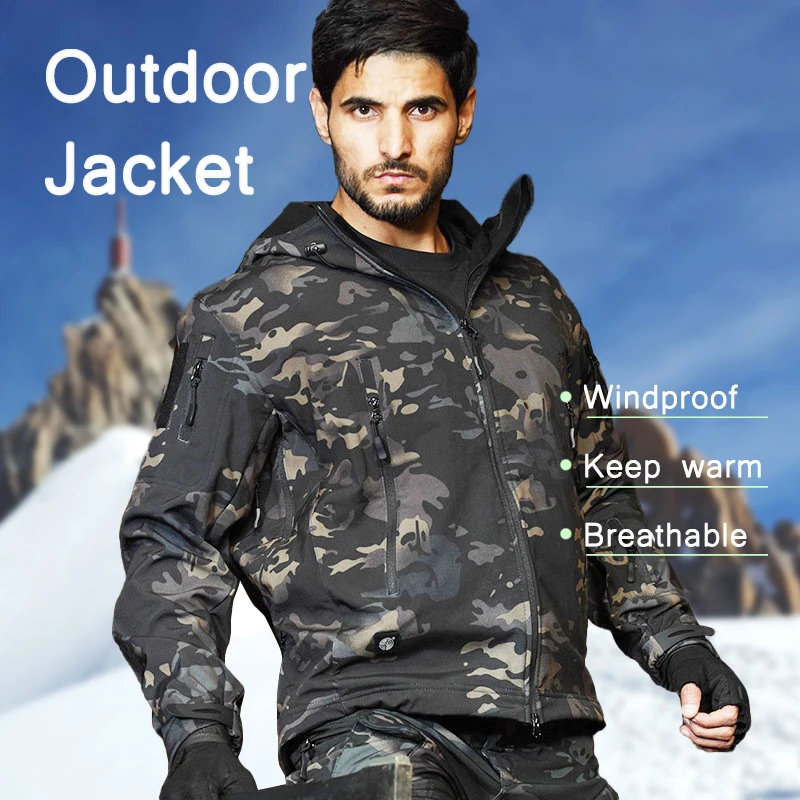 

Winter Man Velvet Hiking Tactical Jackets Pants Set Camouflage Combat FROG Windproof Windbreaker Warm Camping Thermal Soft Shell