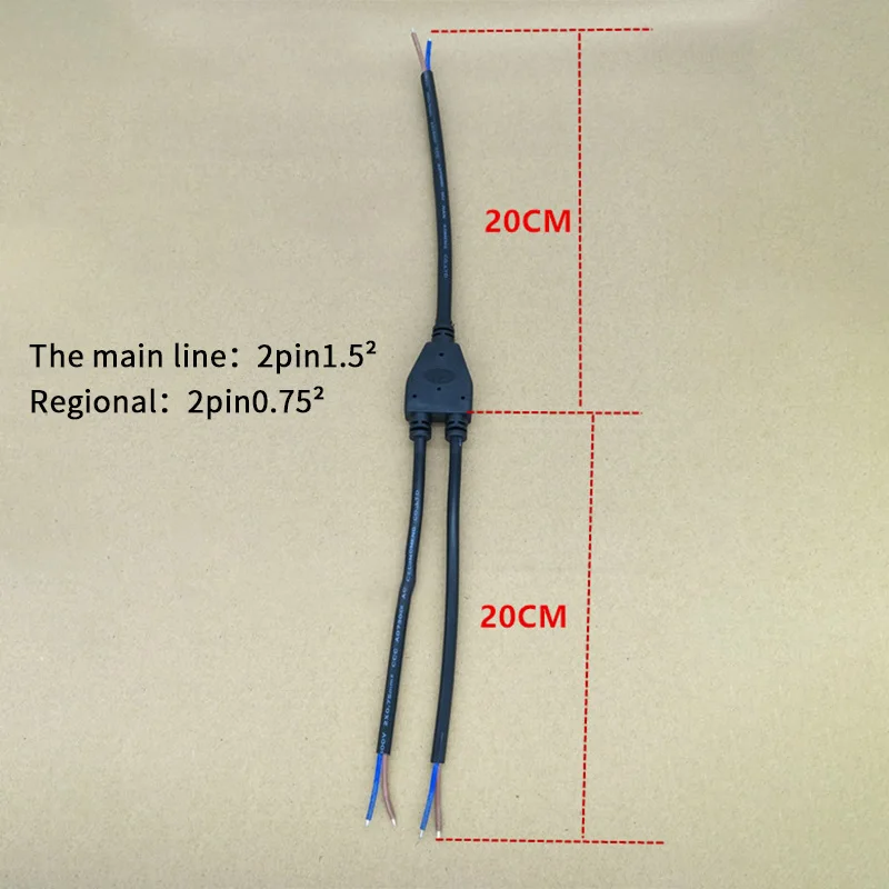

2-контактные Y-образные соединительные кабели Водонепроницаемые разъемы 2 3 4 5-1 IP67 Мужской Женский Разветвитель электрических проводов Открытые светодиодные ленты