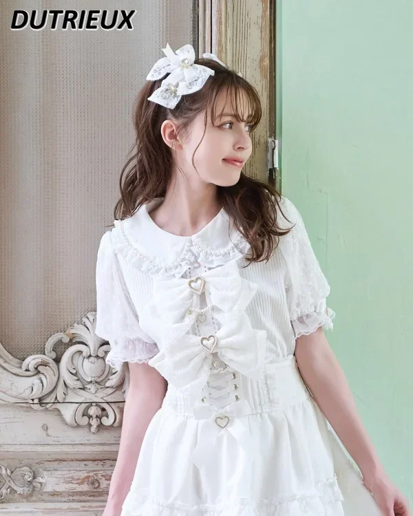 Летняя популярная Милая рубашка в японском стиле для девушек милая с кукольным