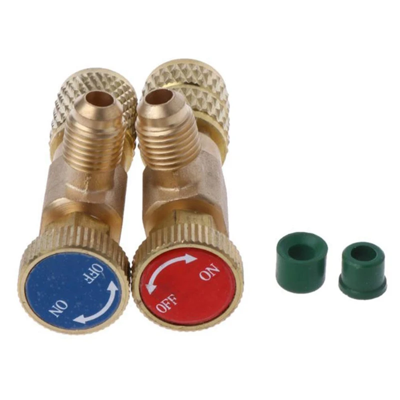 

New 2PCS Coolant Safety Valve Quick Connector Air Conditioner R410A R22 Connection Adapter