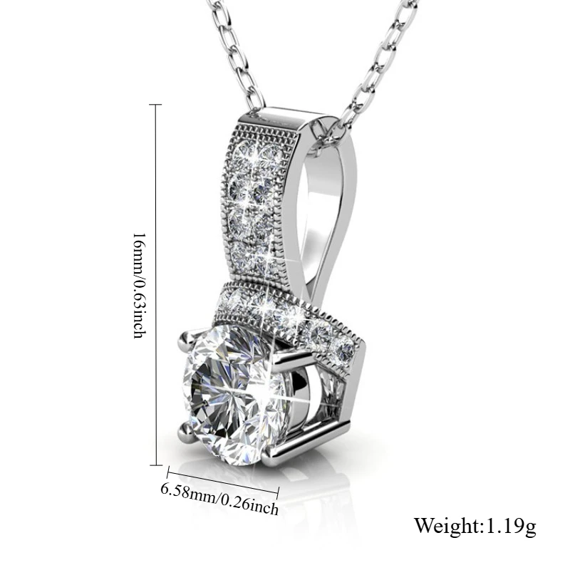Фото Daisini из стерлингового серебра 925 пробы с геометрическим дизайном, ожерелье, ювелирные изделия с кристаллами Сваровски для женщин, настоящее золото 18 карат №3