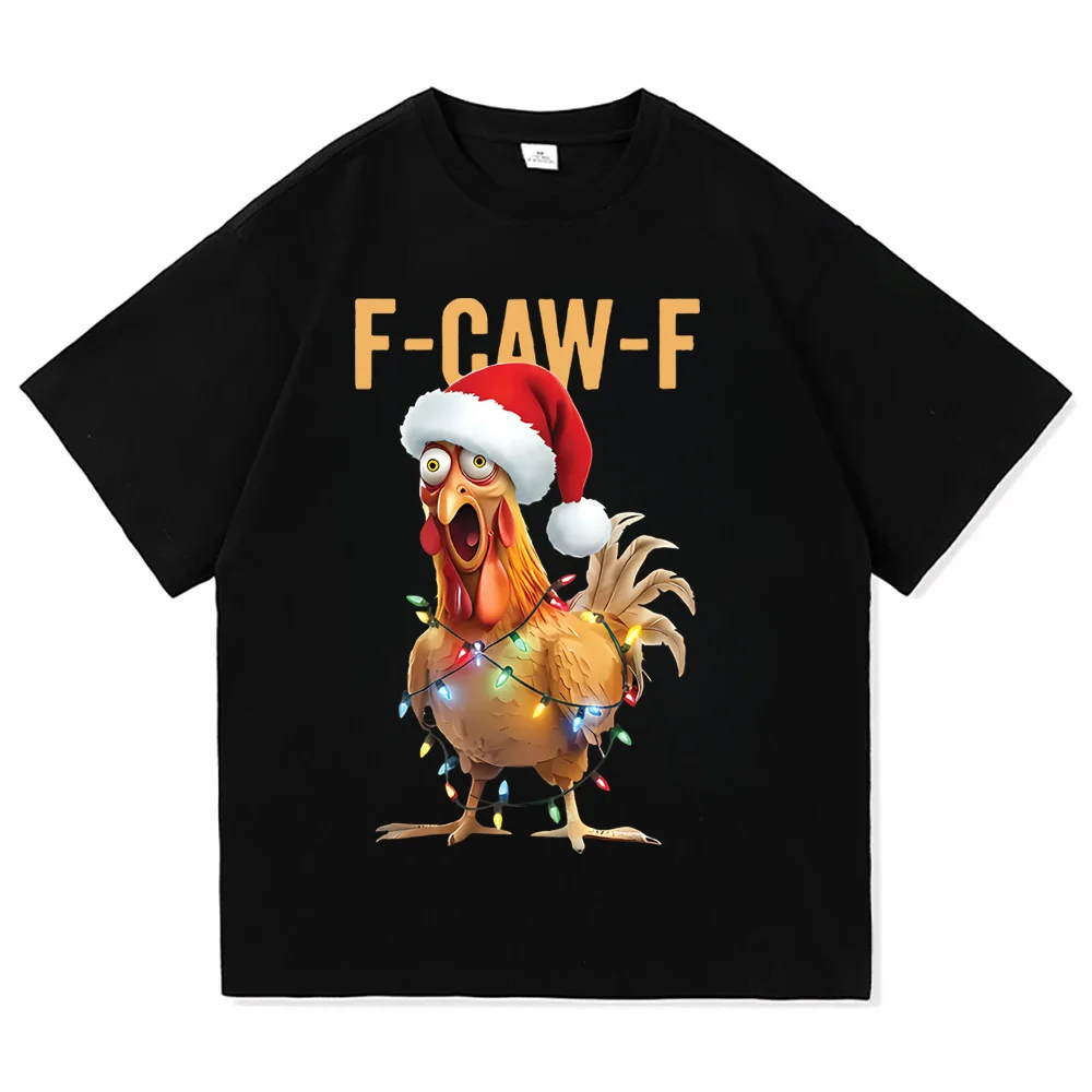 Фото Футболки с курицей F Caw F, мужские удивительные хлопковые футболки с круглым вырезом, футболки с короткими рукавами, одежда №3