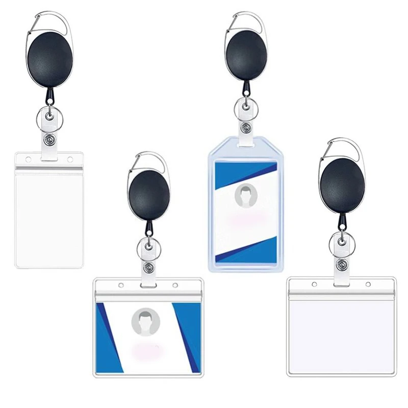 

1Pcs PVC Card Holder Unisex Doctor Nurse Exhibition Pull Key ID Name Card Badge Holder Retractable Badge Card Holder Bag Case