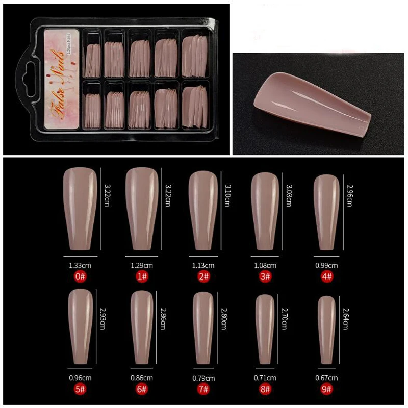 100 шт. длинные накладные ногти ярких цветов полное покрытие набор патчей сделай