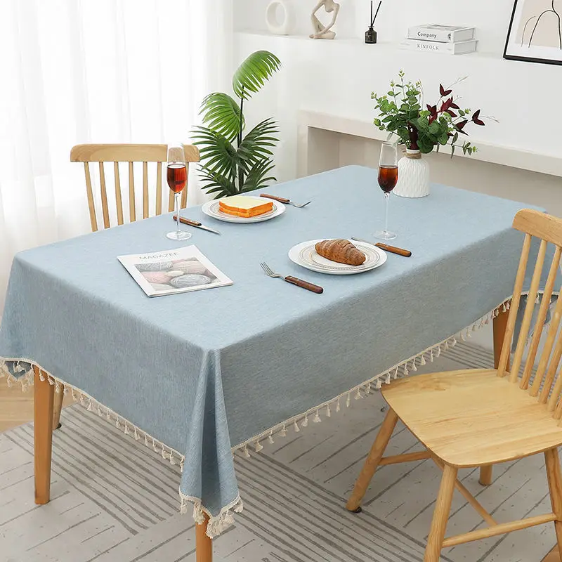 

Cotton and linen pure color northern plain waterproof and oil disposable table cloth rectangle_DAN145