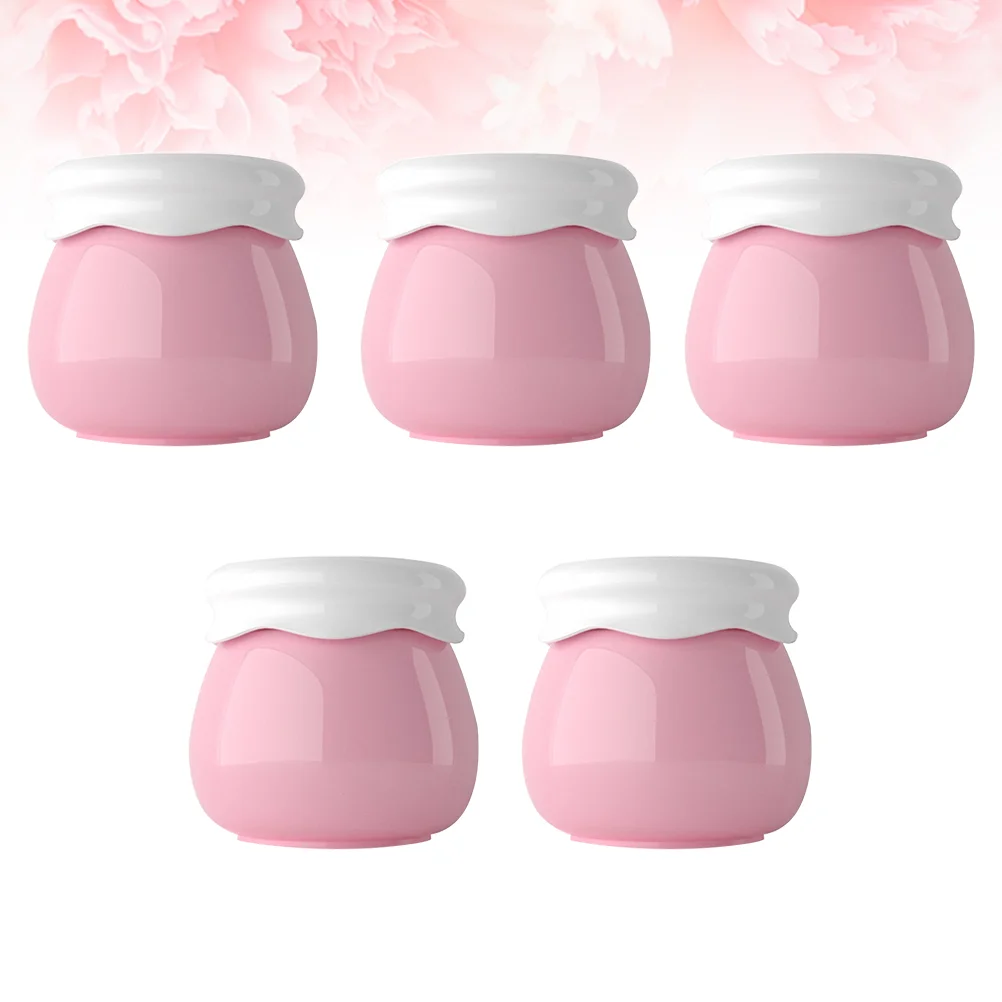 

5 Pcs Lotion Bottles Round Container Lid Portable Empty Makeup Travel Mini Lotions