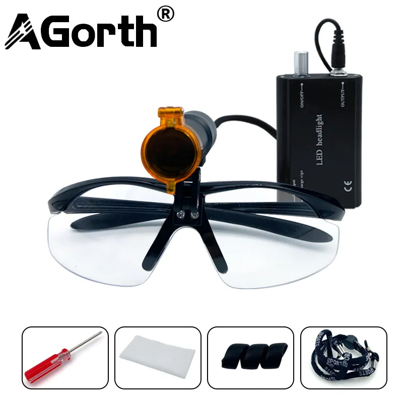 Портативный налобный фонарь с защитными очками 3 Вт/5 Вт