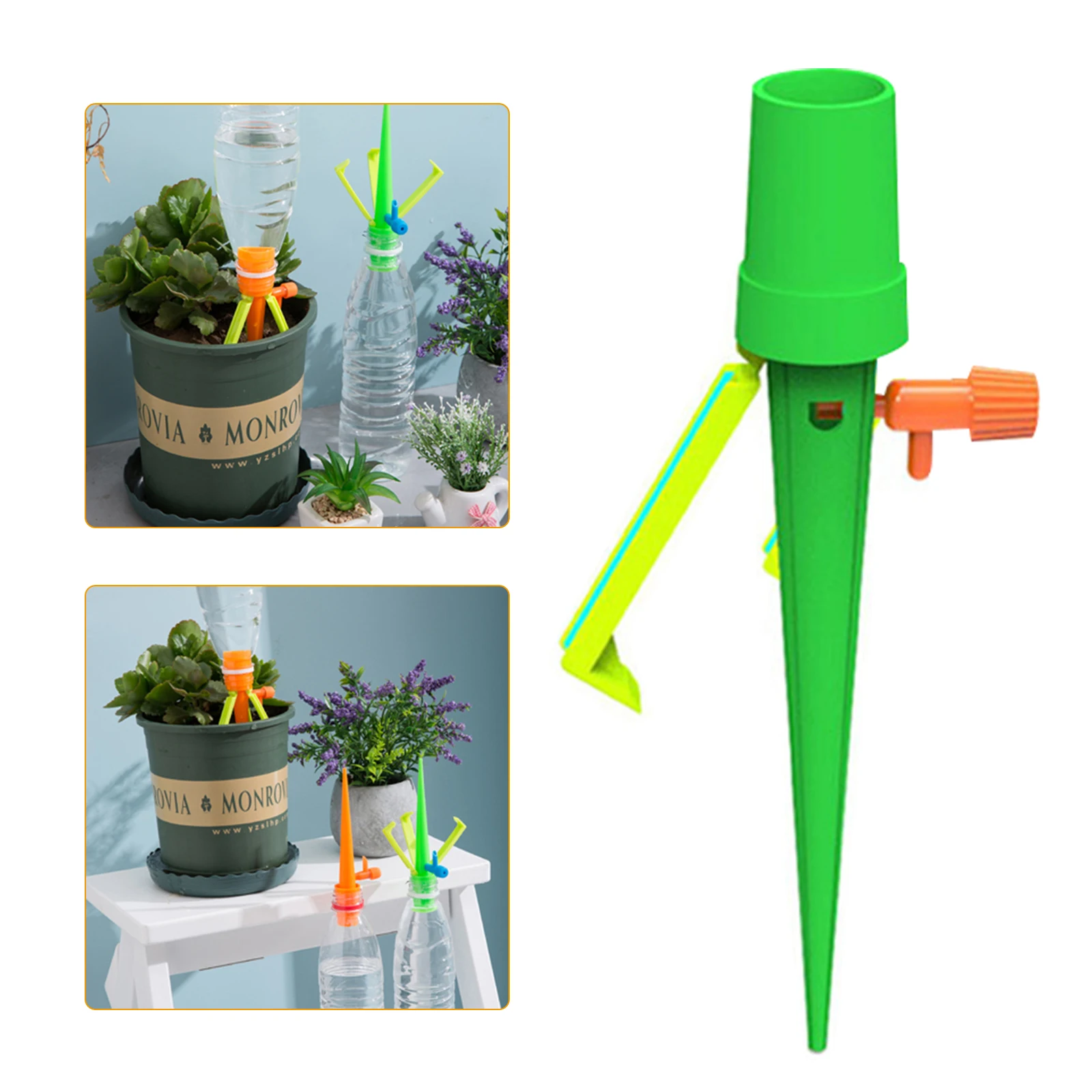 

12Pcs Automatic Plant Watering Spike System Adjustable Water Flow With Switch Control Valve Drip Irrigation System Dripper