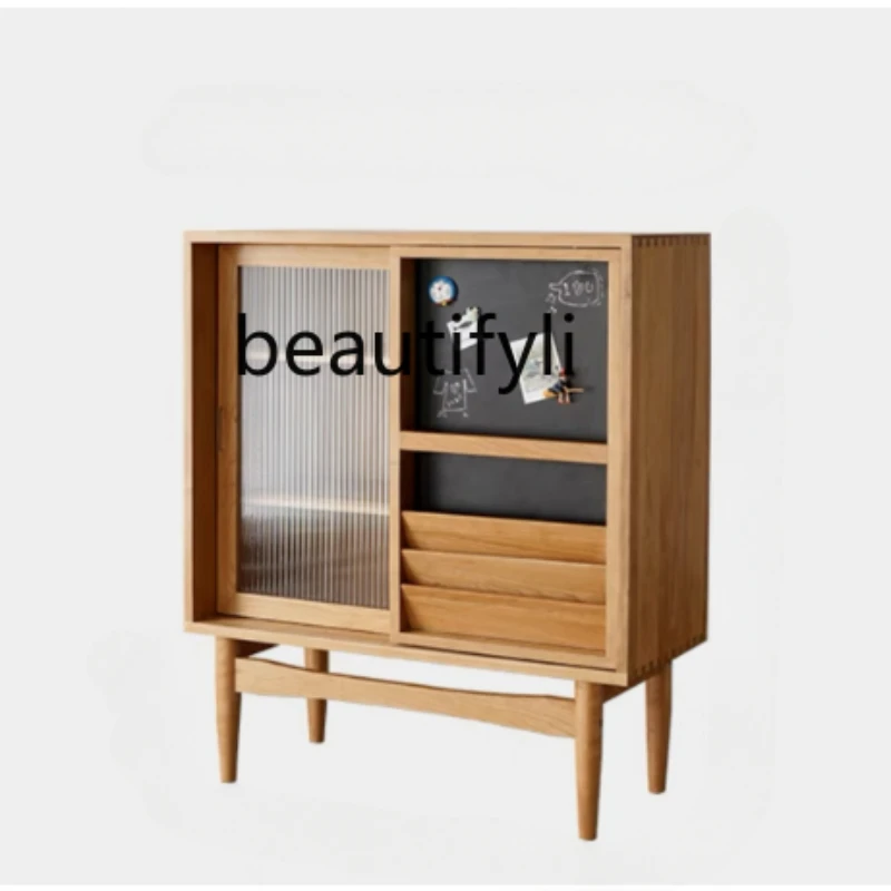 

Japanese Style Solid Wood Bookcase Glass Door Storage Cabinet Locker Storage Cabinet Magazine Cabinet Middle Ancient Cabinet