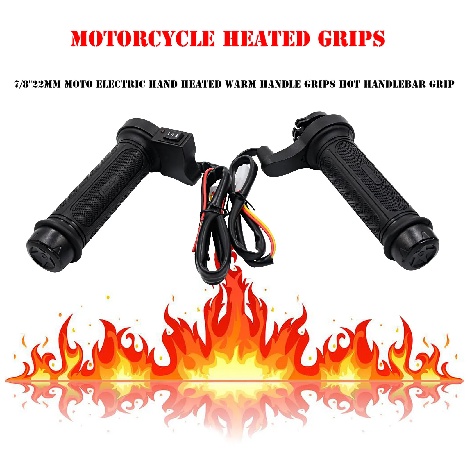 

Motorcycle Rubber Handlebar Electric Hot Heated Grips Scooter Moped Bar Hand Warmer Adjustable Heating Handle Grip Cover Covers
