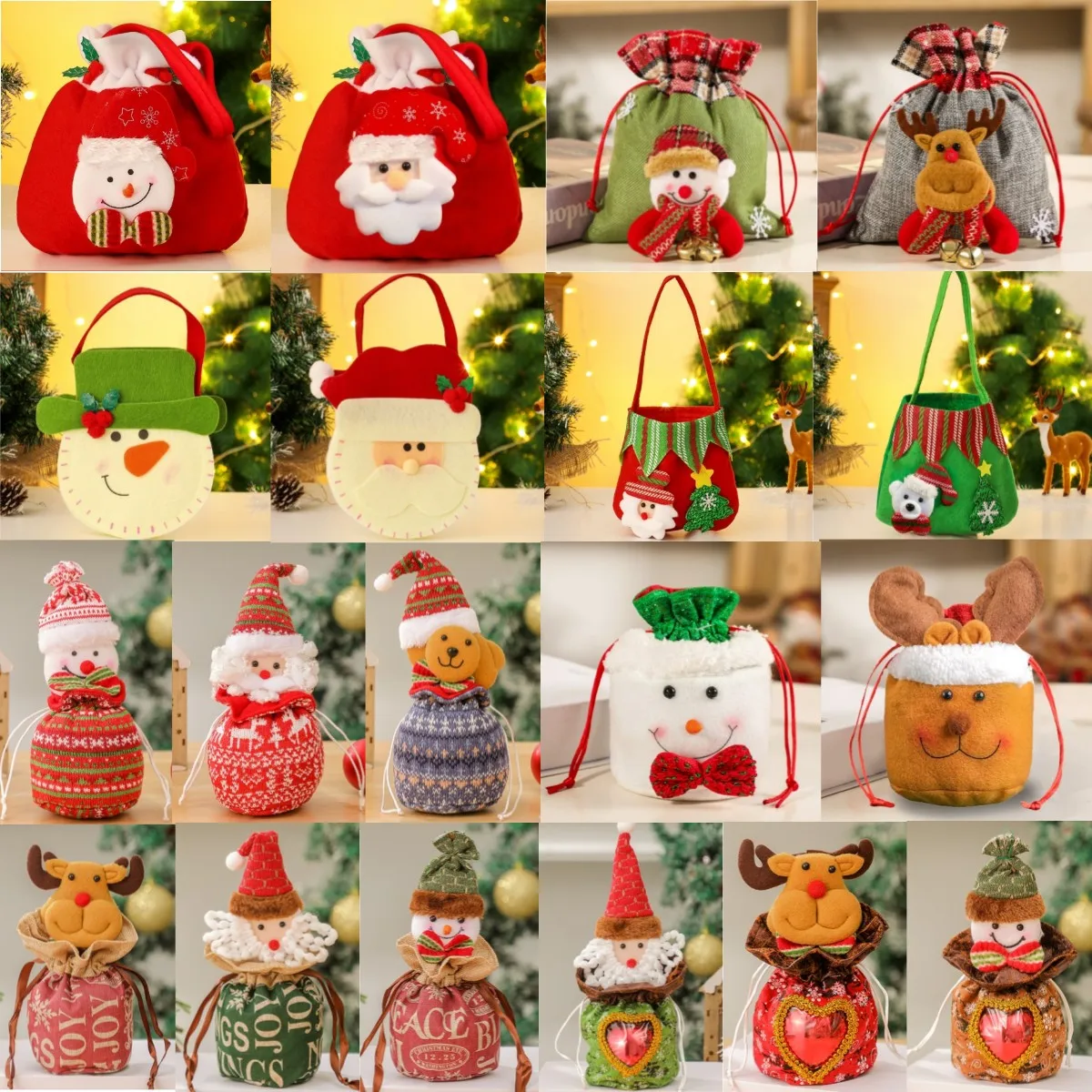 

Christmas Gifts Candy Storage Bag Christmas Santa Claus Snowman Elk Gift Bag Decoration Stocking Christmas Candy Bag