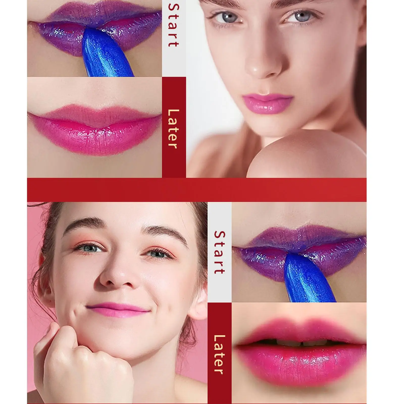 Blue Rose Lip Temperature Color Changing Natural Long Lasting Waterproof Lipstick Lip Stain Gloss Moisturizing Woman Makeup images - 6