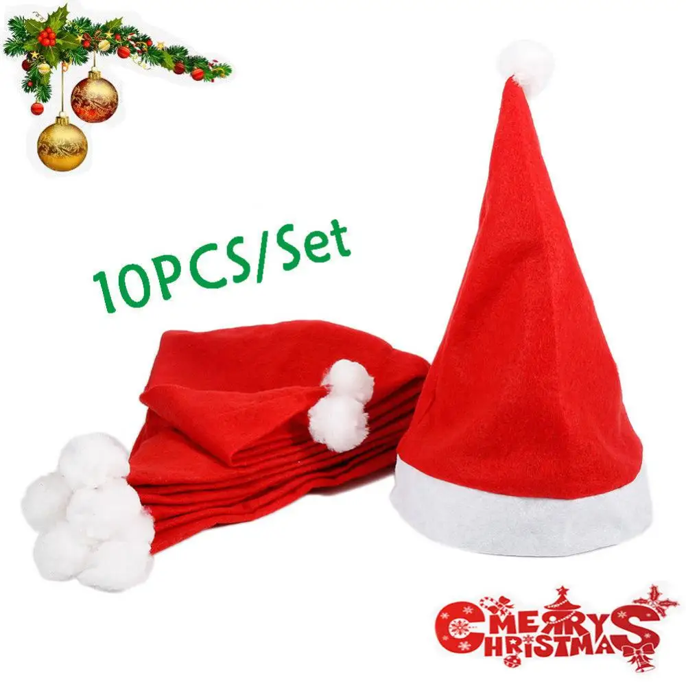 

High Quality Mini Christmas Xmas Soft Hat Santa Claus Red Short Plush Noel Hat Merry Christma Decor Gift Happy New Year 2024