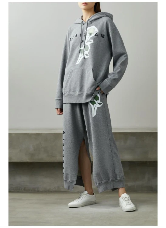 

130512 130511 роскошная дизайнерская ткань с цветочным принтом буквы для мужчин и женщин свободная повседневная толстовка с кулиской свитшот с р...