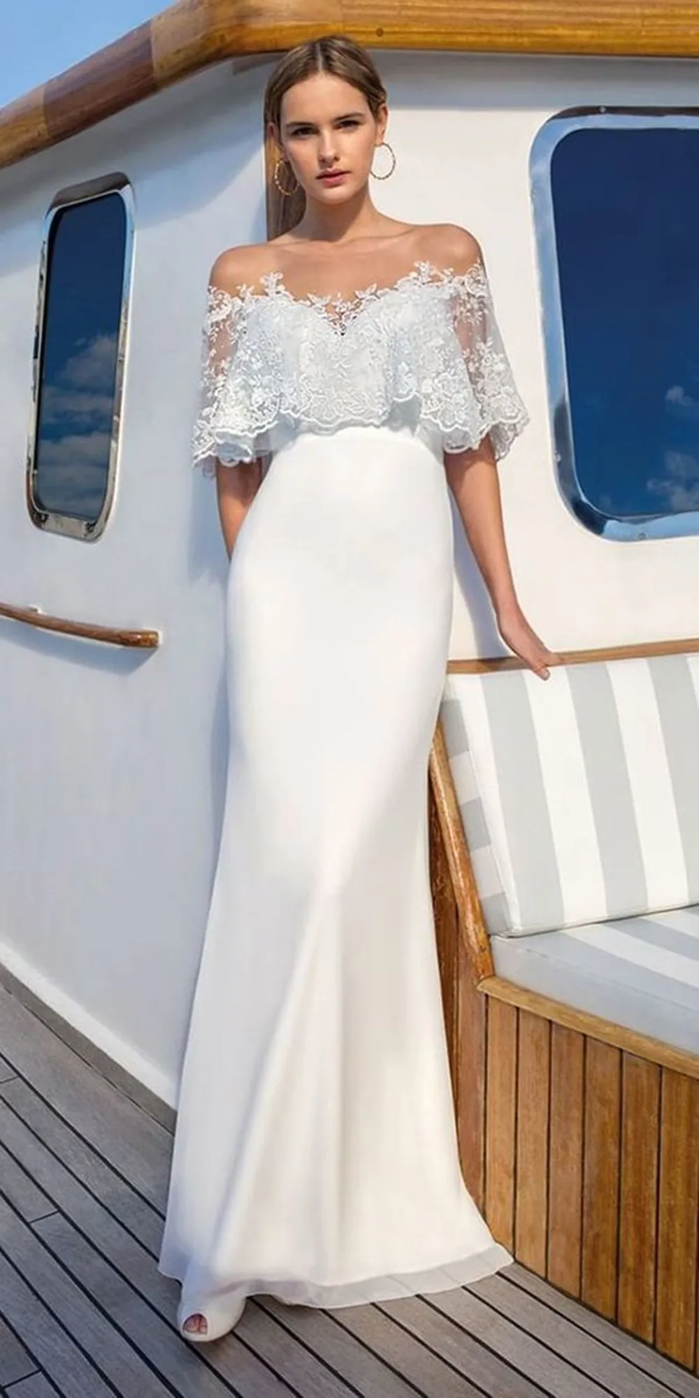 Women Elegant Prom Dres Sexy Off-Shoulder Flying Sleeve Lace-up Patchwork Long Party Dress Fashion Mermaid Maxi Evening Gowns