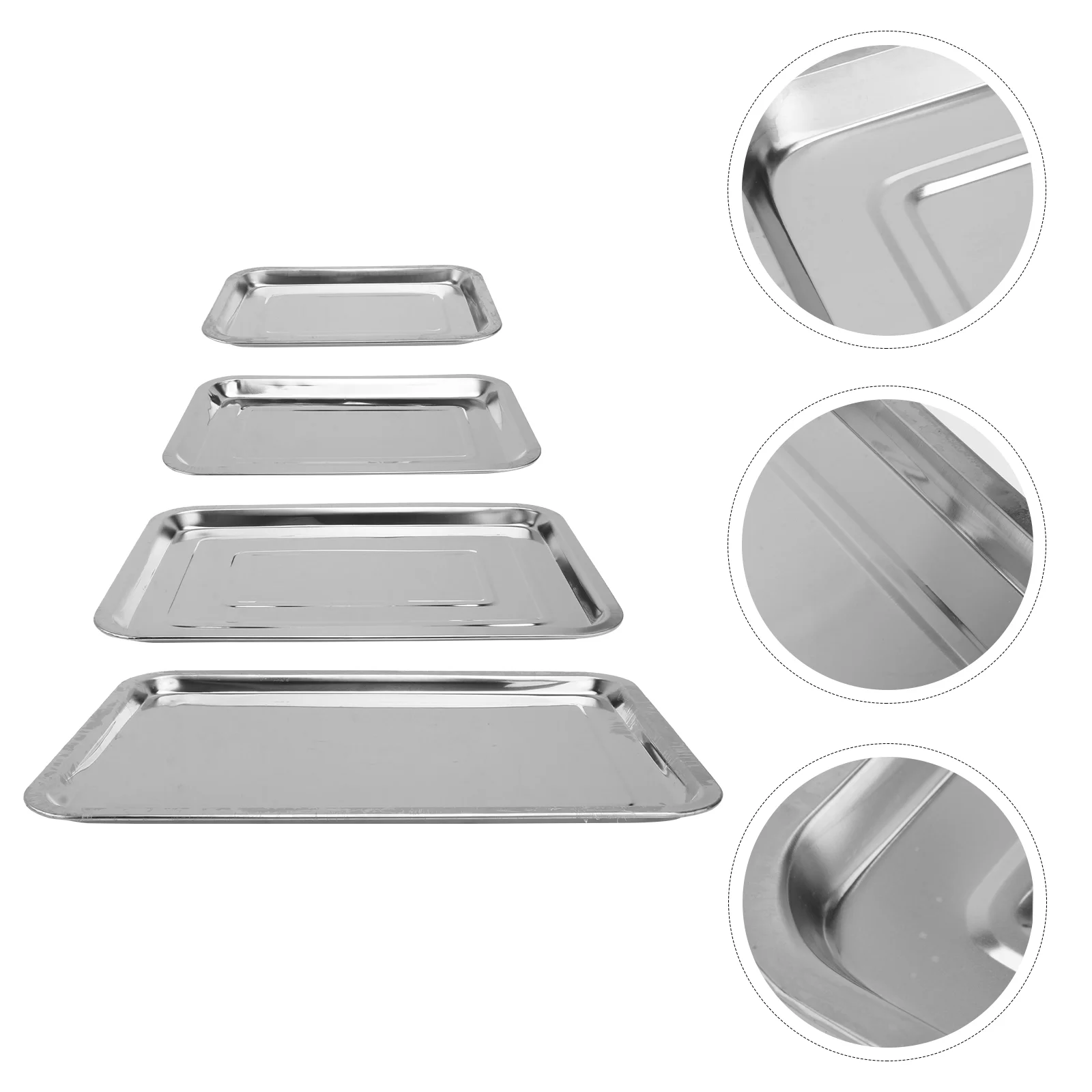 

4 Pcs Pizza Plates Baking Tray = Non Stick Instrument Tray Procedure Tray