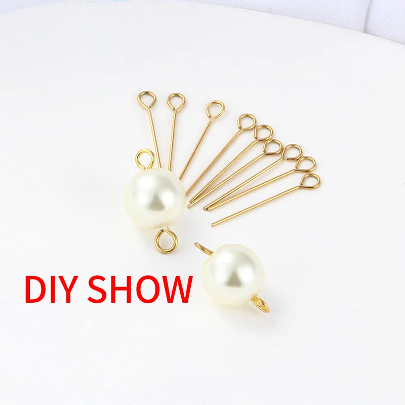 New Fashion Eye Head Pins 18K Gold-Plated Stainless Steel Jewerly Accessorie DIY Necklace Earring Pearl Pendant Needle Wholesale