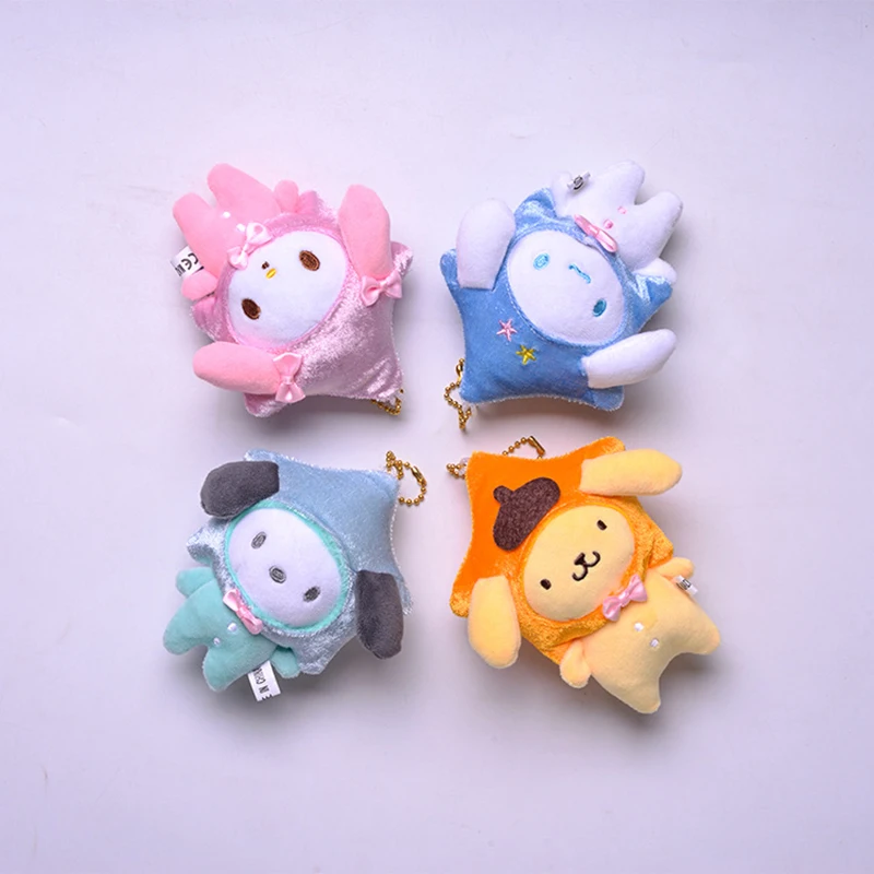 

Sanrio Keychain Plush Toy Fashion Stuffed Kuromi Cinnamoroll Purin Plushie Pendant Cute Soft Anime Cartoon Sanrio Star Toys Gift
