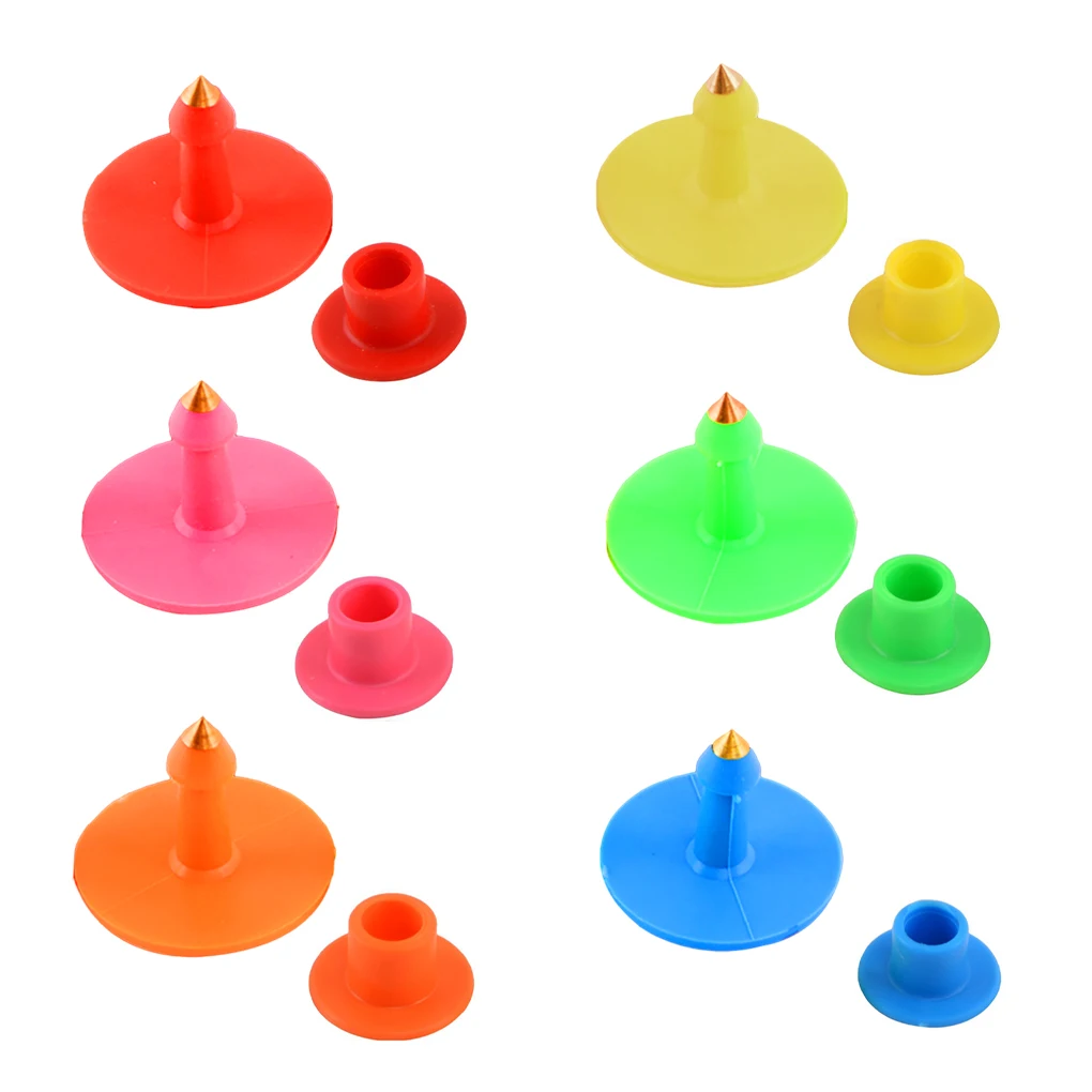 

100pcs Sheep Rabbit Goat Pig Ear Tag with Copper Head Animal Identification Card Numbered Ear Sign Ears Markers