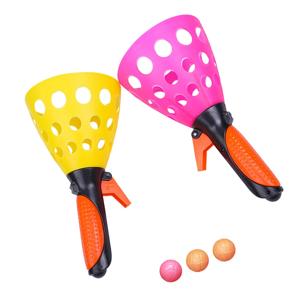 

1 Pair Launch and Catch Balls Lightweight Toss Game Transmitter Launcher with 3pcs Balls Kids and Adults