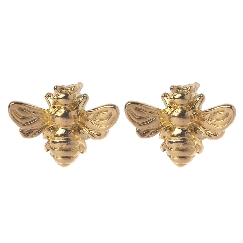 

1 Pair Cute Tiny Honey Bee Stud Earrings Insect Bumble Bee Jewelry Gold Silver