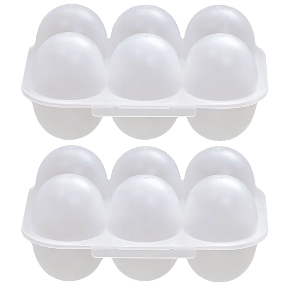 

2 Pcs Egg Carton Portable Box Travel Eggs Pp Large Capacity Holder Refrigerator