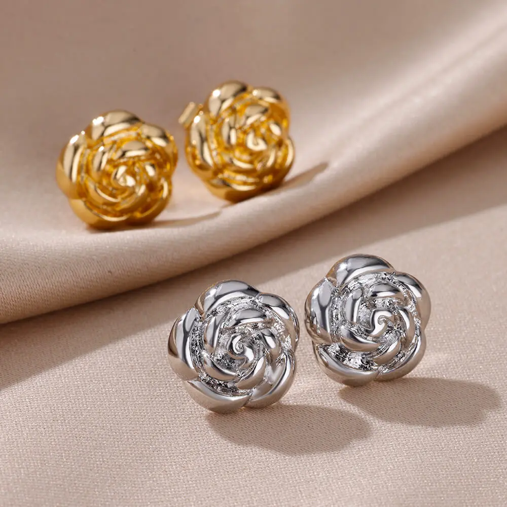 

Stainless Steel Earrings for Women Piercing Ear Hoop Fashion Jewelry Summer Accessories Aesthetic Cute Flower Earrings Best Gift