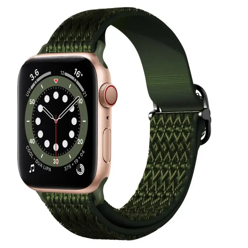 

Waterproof Watch Strap Nylon Thickened Replacement Wrist Strap Diamond Pattern For Apple Watch7 Elastic Strap Sweatproof