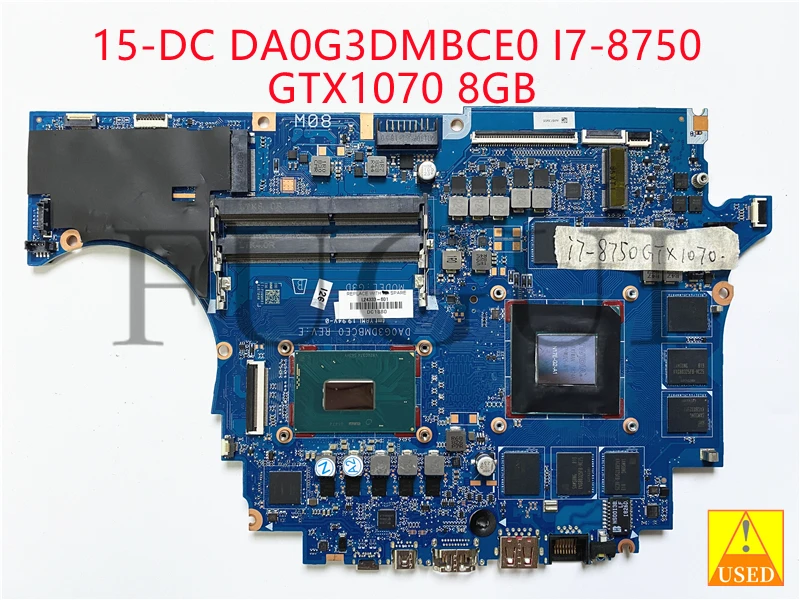 

Полностью протестированная использованная Материнская плата ноутбука DA0G3DMBCE0 для HP 15-DC со штативом I7-8750H GTX1070 8G, полностью протестирована
