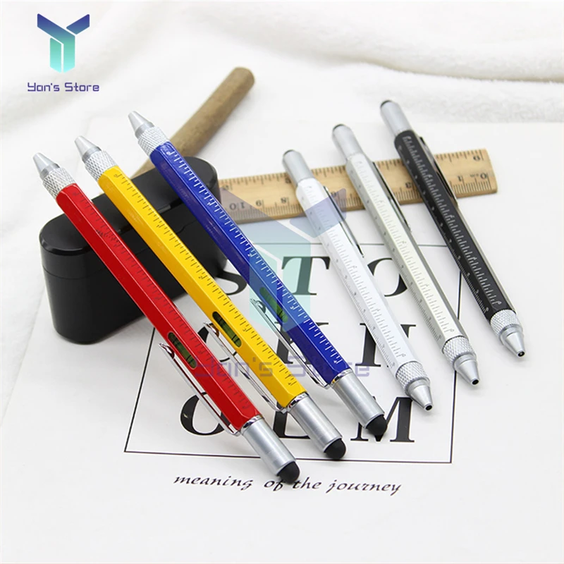 

Newest Metal Hexagonal Long Rod Tool Pen Multifunction Pen Ballpoint Pen Oily Pen Screwdriver Tool Pen Scale Pen Office Supplies