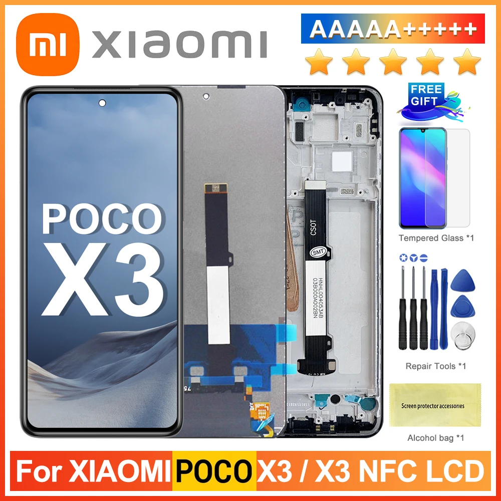

Оригинальный дисплей POCO X3 6,67 дюйма для XIAOMI POCO X3 Pro, ЖК-дисплей, сенсорный экран, дигитайзер в сборе для POCO X3 NFC M2007J20CG, ЖК-дисплей