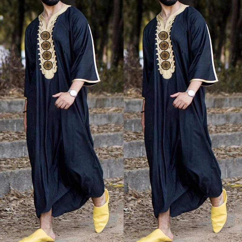 Muslim Clothing Dresses Abaya Shirt for Mens New Fashion Dubai Casual Kaftan Robe Homme Musulman Abaya Islam Kaftan Men