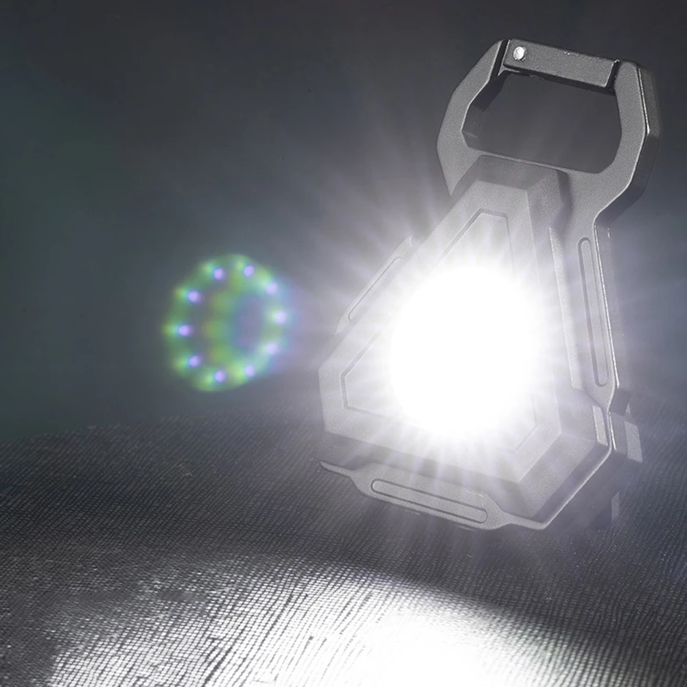 

Mini LED Flashlight Portable USB Rechargeable Work Light with Keychain Small Pocket Flashlights for Outdoor Lighting