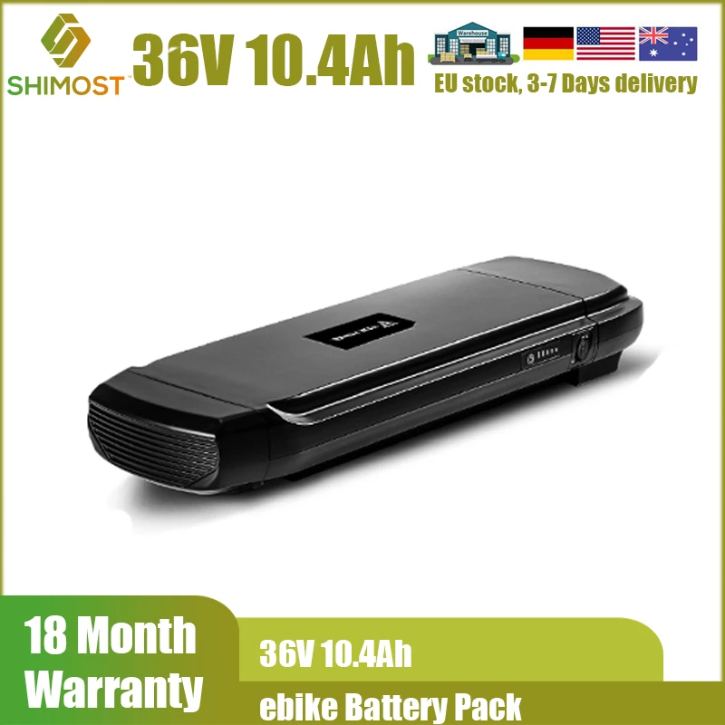 

Rear Rack Phylion Battery Ebike Battery 36V 10.4Ah Lithium Battery 18650 Cells AKKU EMEGC-26E 385Wh Electric Bicycle Battery