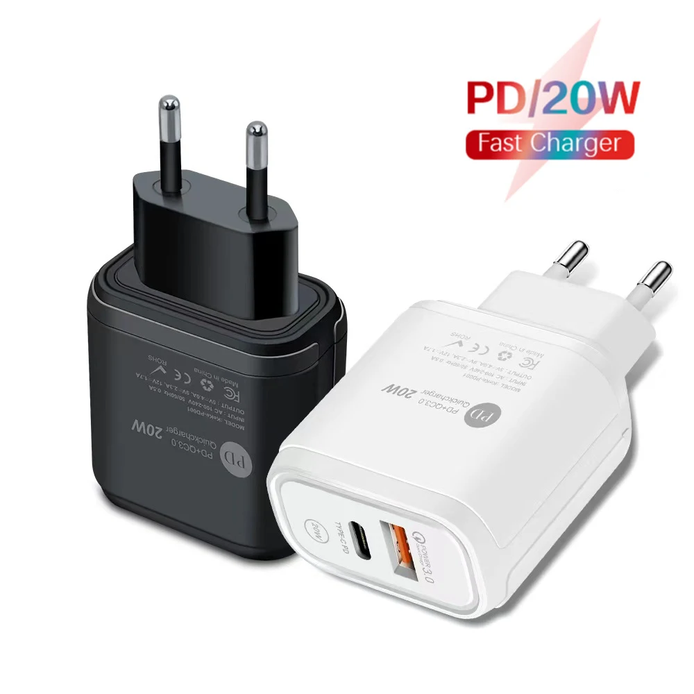 

Maerknon 20W PD Fast Charger Adapter USB Type C PD Quick Charge For iPhone 13 12 11 iPad Huawei Xiaomi Samsung QC4.0 QC3.0