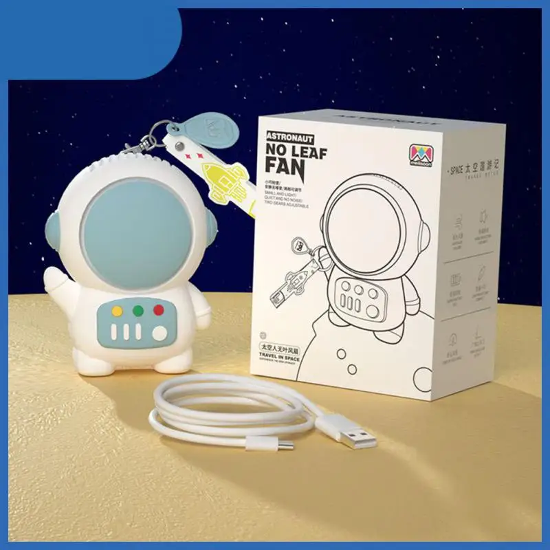 

Astronaut Mini Fans 300mah Low Noise Portable Handheld Fan 2nd Gear Wind Speed Air Cooler Air-conditioning Desktop Fans White