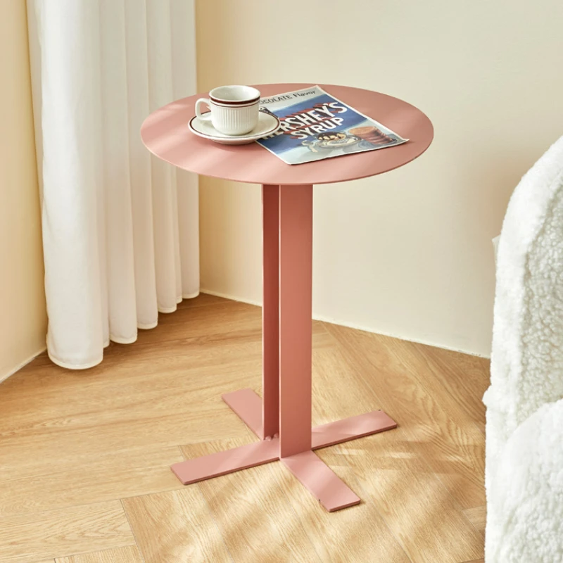 

Nordic Small Apartment Balcony Metal Tea Tables Coffee Shop Side Table Simple and Creative Household Geometric Round Table