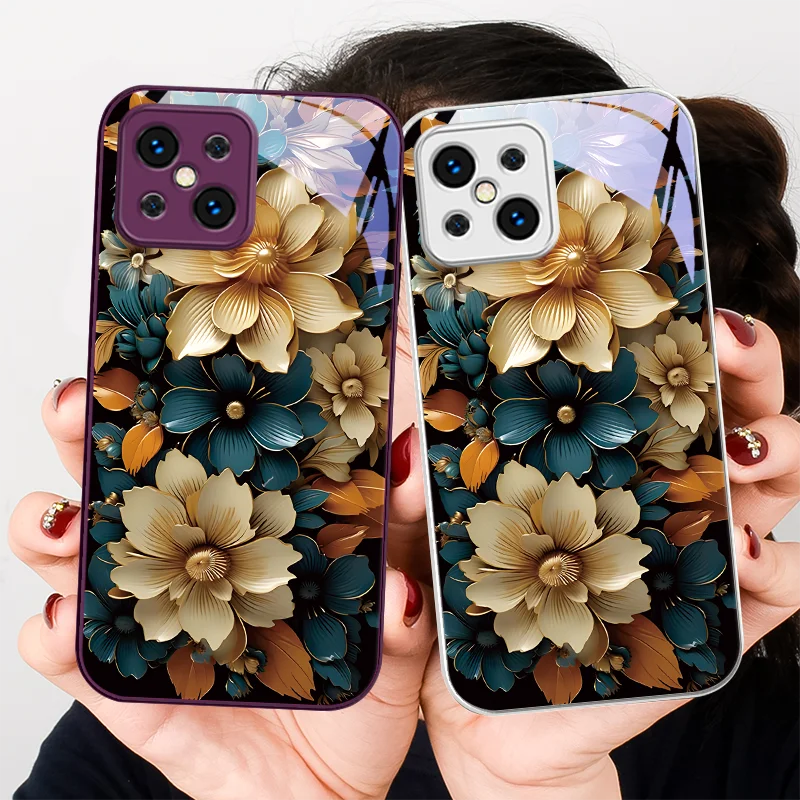 Простой золотой цветок для Find X5 X3 Lite Reno 6 4Z 5G OPPO A72 79 73 58 A54S OnePlus Nord N200 Чехол телефона