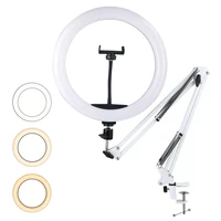 profissional led ring light phone stand with folding lazy arm holder dimmable photography ringlight for youtube live streaming