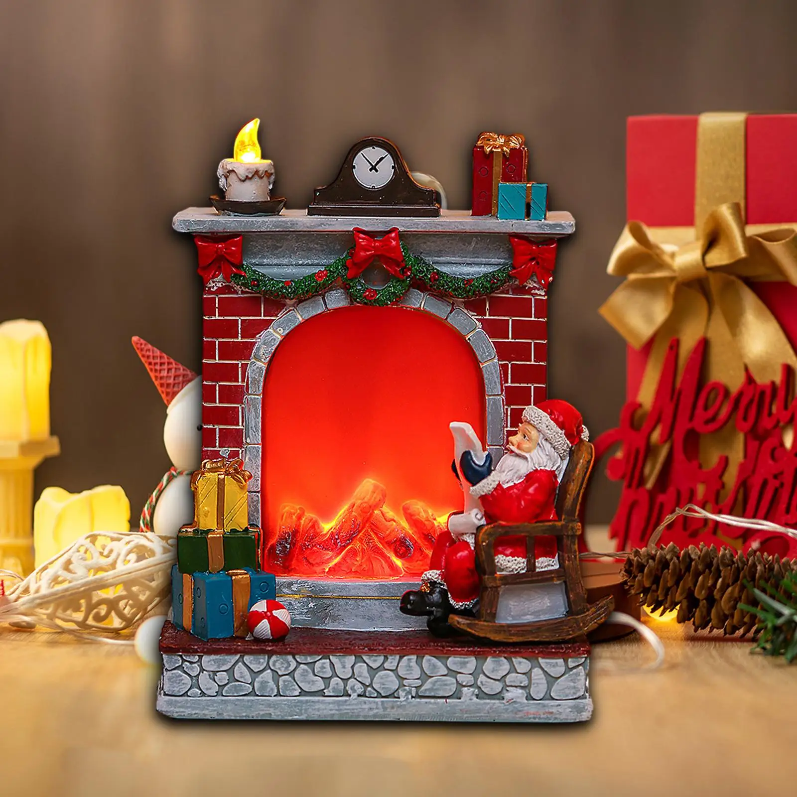 

Christmas Luminous Fireplace Resin Party Favors for Indoor Holiday Festivals