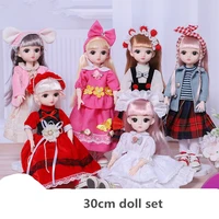 30cm bjd 16 cute and exquisite princess doll 13 movable joints 3d real eyes changeable shape girl play house birthday gift toy