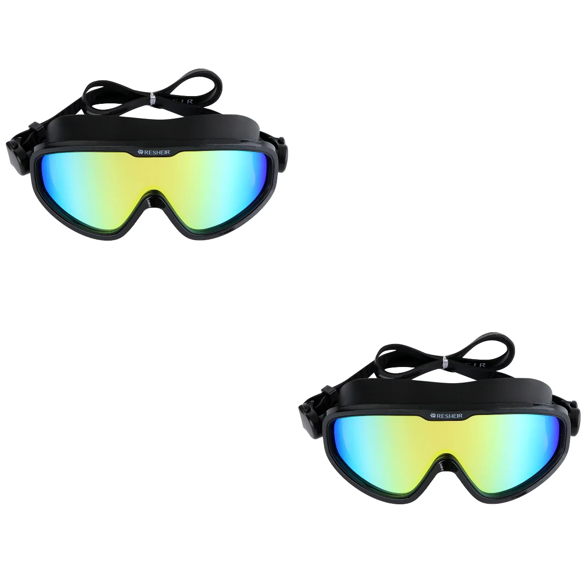 

2pcs Waterproof Swimming Glasses Antifog Goggles Practical Eye Protector Unisex Diving Goggles Black