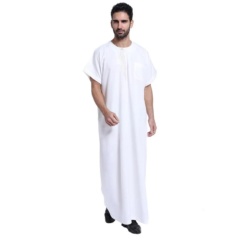 Muslim Abaya for Men Jubba Thobe Middle East Long Robes Kaftan Arab Dubai Adult  Islamic Clothing