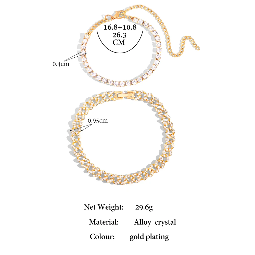 Браслеты на лодыжку женские анклеты из кубинской цепи в стиле панк украшения для