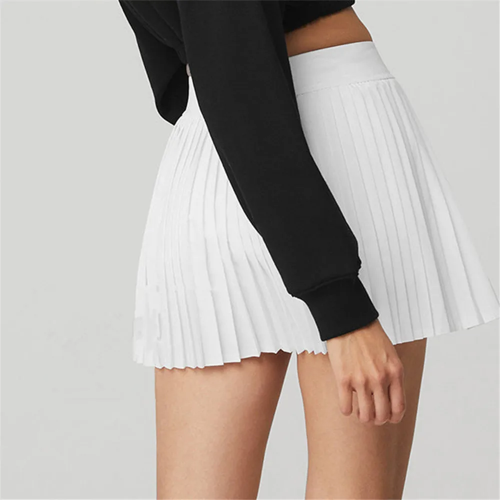 Summer Tennis Pleated Skirts With Shorts Pocket Golf Dance High Wais Sport Fitness Quick Dry Athletic Running Gym Skorts Women