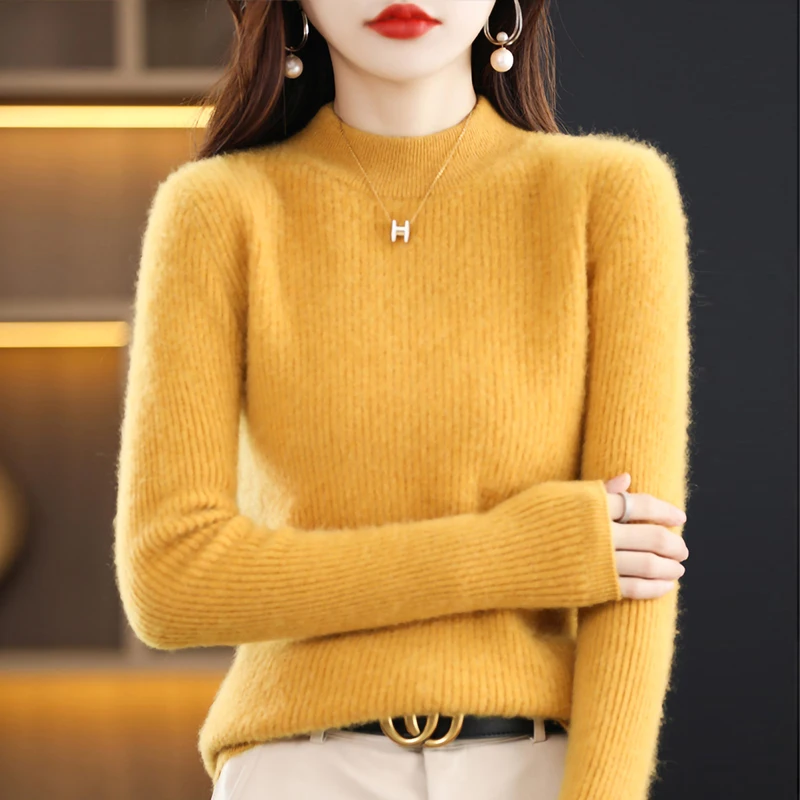 

LONGMING Women Sweater Cashmere Knitwears Pullovers Merino Wool Knit Jumper Autumn 2023 New Female Clothes Spring Korean Fashion