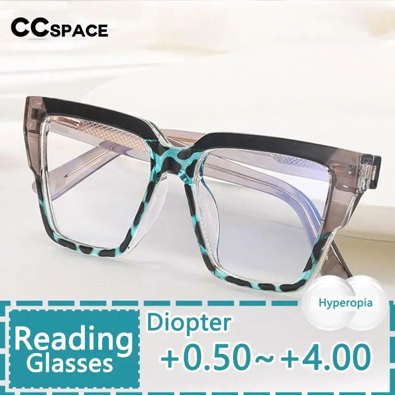 

Модные Цветные большие очки для чтения R55295, Новые прозрачные весенние очки кошачий глаз с леопардовым принтом