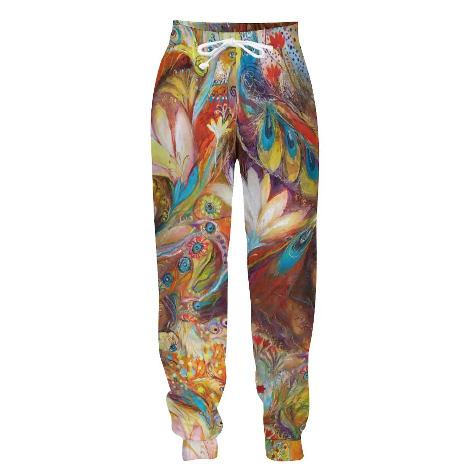 

Jumeast Jogger Casual Sweatpants Baggy Pants For Men Feather Oil Painting Pattern Straight Mens Pants Unisex Tracksuit Trousers