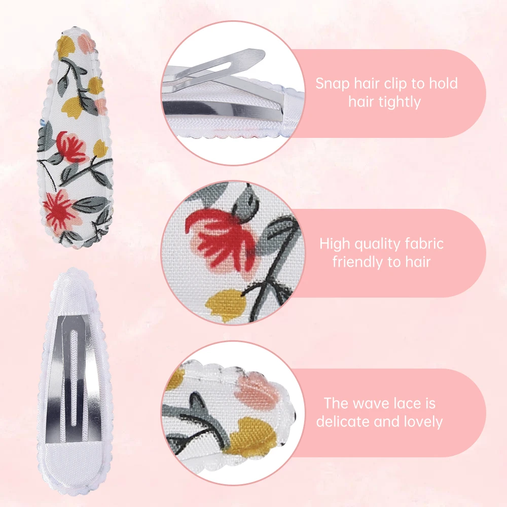 40 шт. детские заколки для волос с цветочным принтом